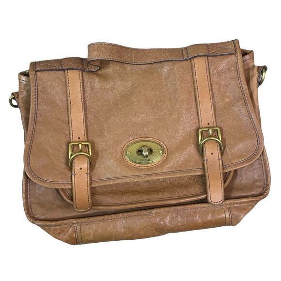 Fossil Vintage Reissue Light Brown Leather Messenger Bag‎ - Picture 1 of 15